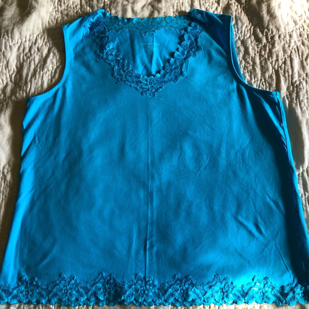 Coldwater Creek light blue sleeveless top. Size 1X
